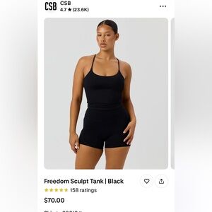 Crop Shop Boutique Black Freedom Sculpt Tank